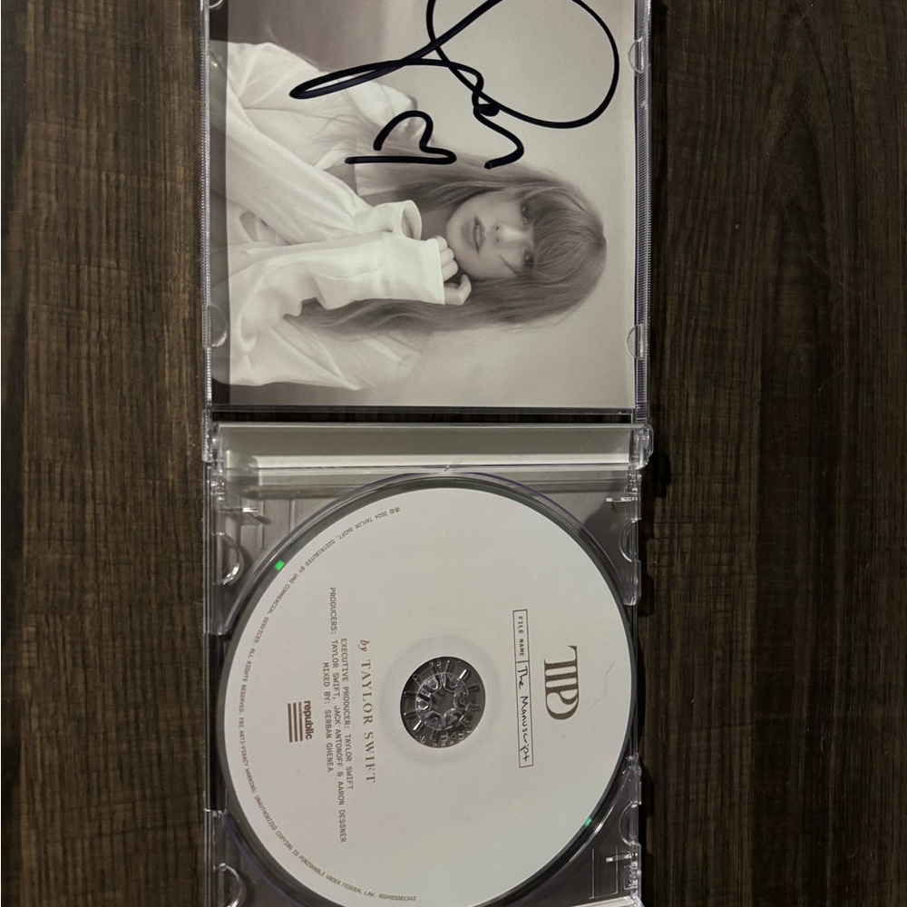 Taylor Swift Signed CD with Black and White Cover